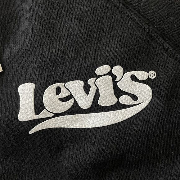 Levi's 2X-Large Sweatshirt Stretch Long Sleeve Black Logo Crew Neck Pullover New - Picture 2 of 13